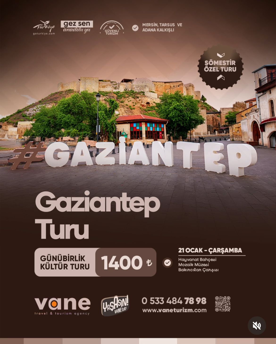 Günübirlik Gaziantep Turu